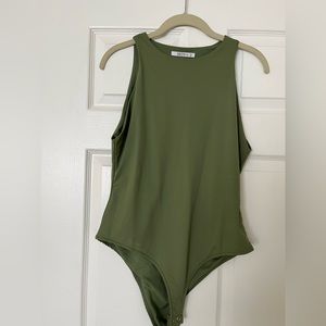 Reoria Sleeveless Racerback Bodysuit Tank Top - L